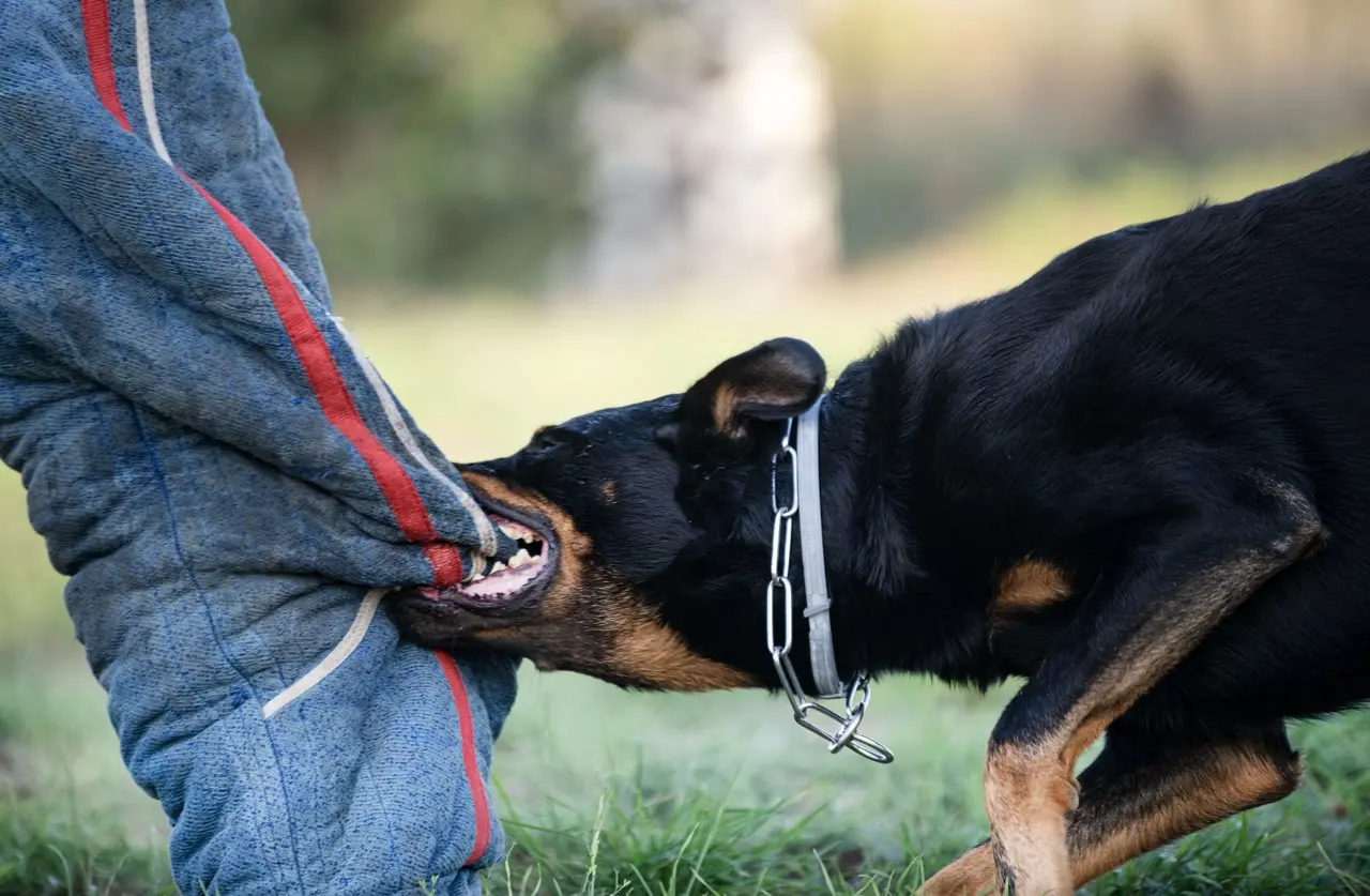 how to stop a dog from biting dog biting training sleeve during obedience training