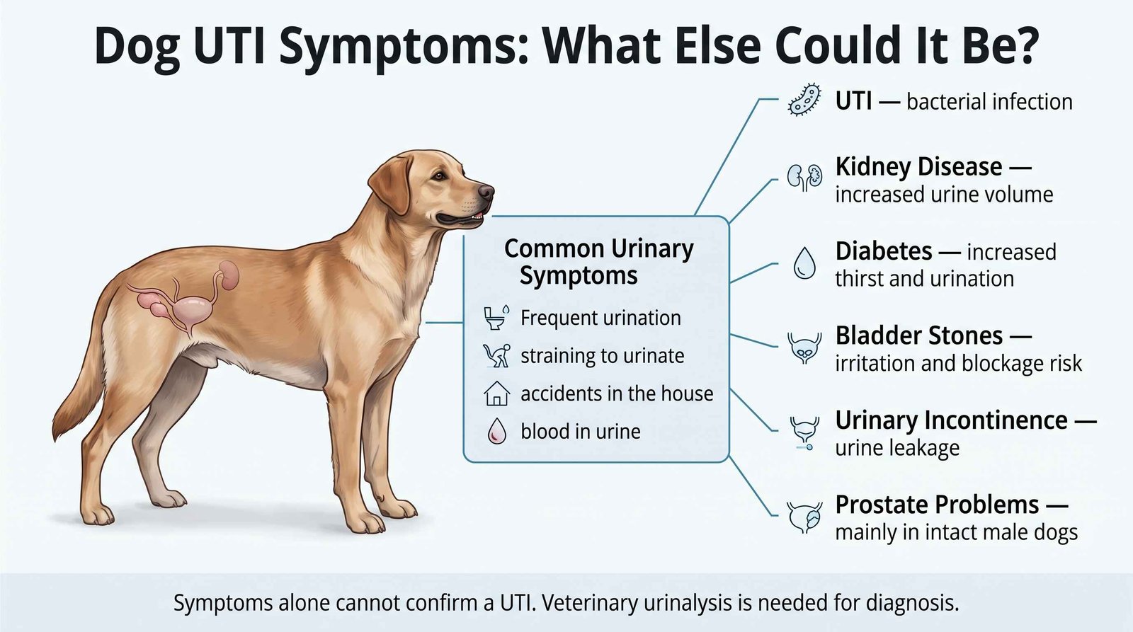 What Can Be Mistaken for a UTI in Dogs? Common urinary conditions shown in a dog